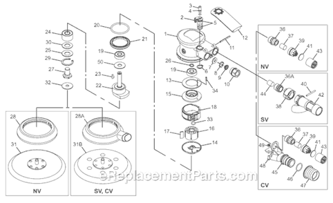 Page A Diagram and Parts List for 8941072151 Chicago Pneumatic Sander